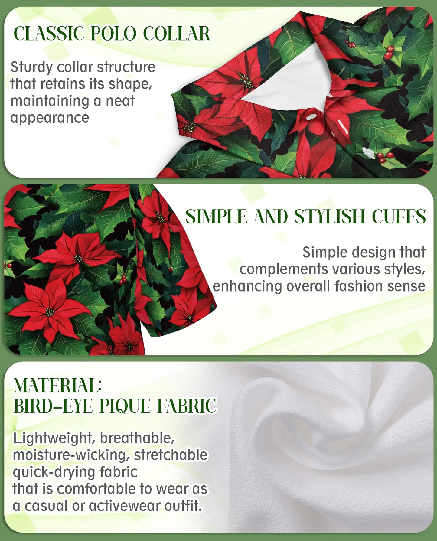 Christmas Poinsettia Polo Shirt | Netecom