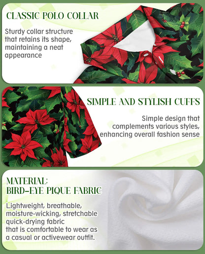 Christmas Poinsettia Polo Shirt | Netecom