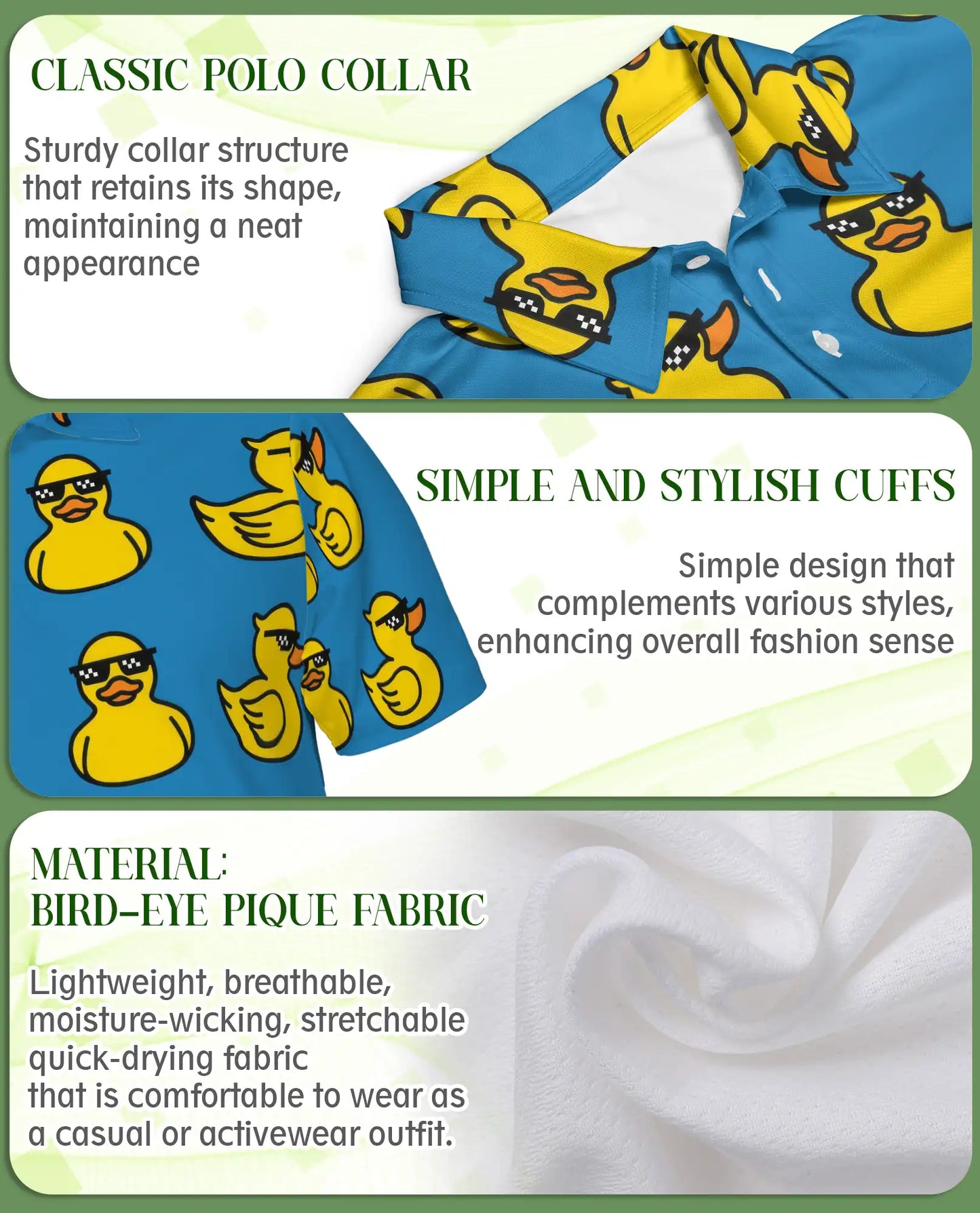 Cool Duck Polo Shirt – Funny Sunglasses Print | Netecom