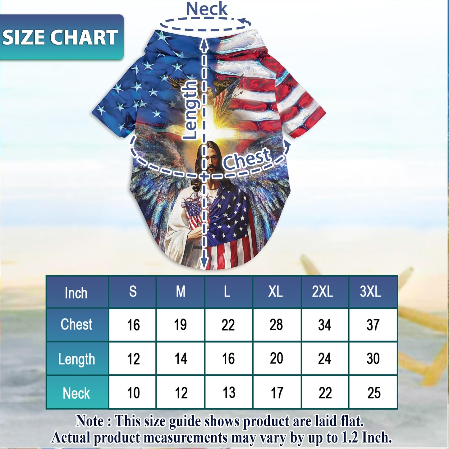 Netecom Matching America and Jesus Bless Hawaiian Shirt for Dog and Owner, Aloha Summer Shirt, Patriotic Faith Print Outfit for Pet and Human, Beach Vacation Casual Wear