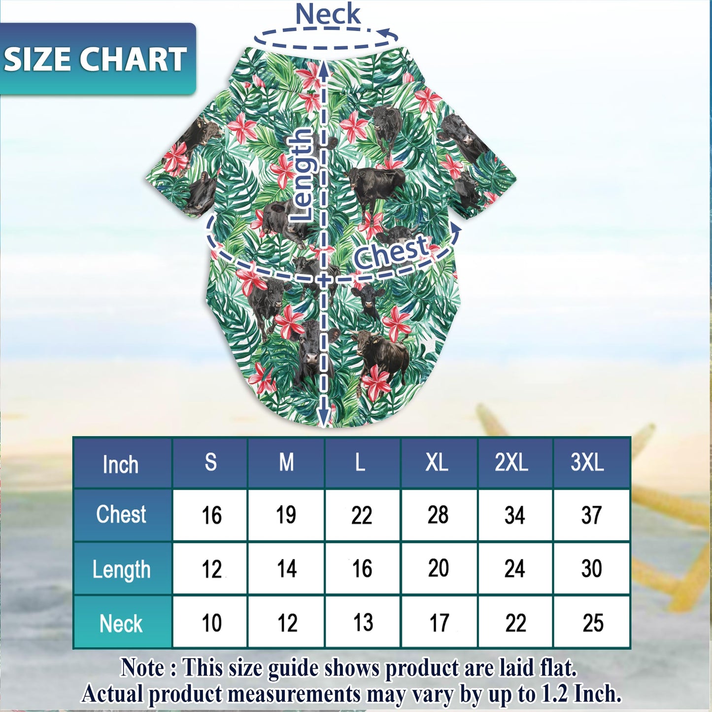 Netecom Matching Black Angus Cattle Hawaiian Shirt for Pet and Owner, Cattle Lovers Aloha Summer Shirt, Tropical Plant Cow Print Outfit for Dog and Human, Casual Beach Vacation Wear