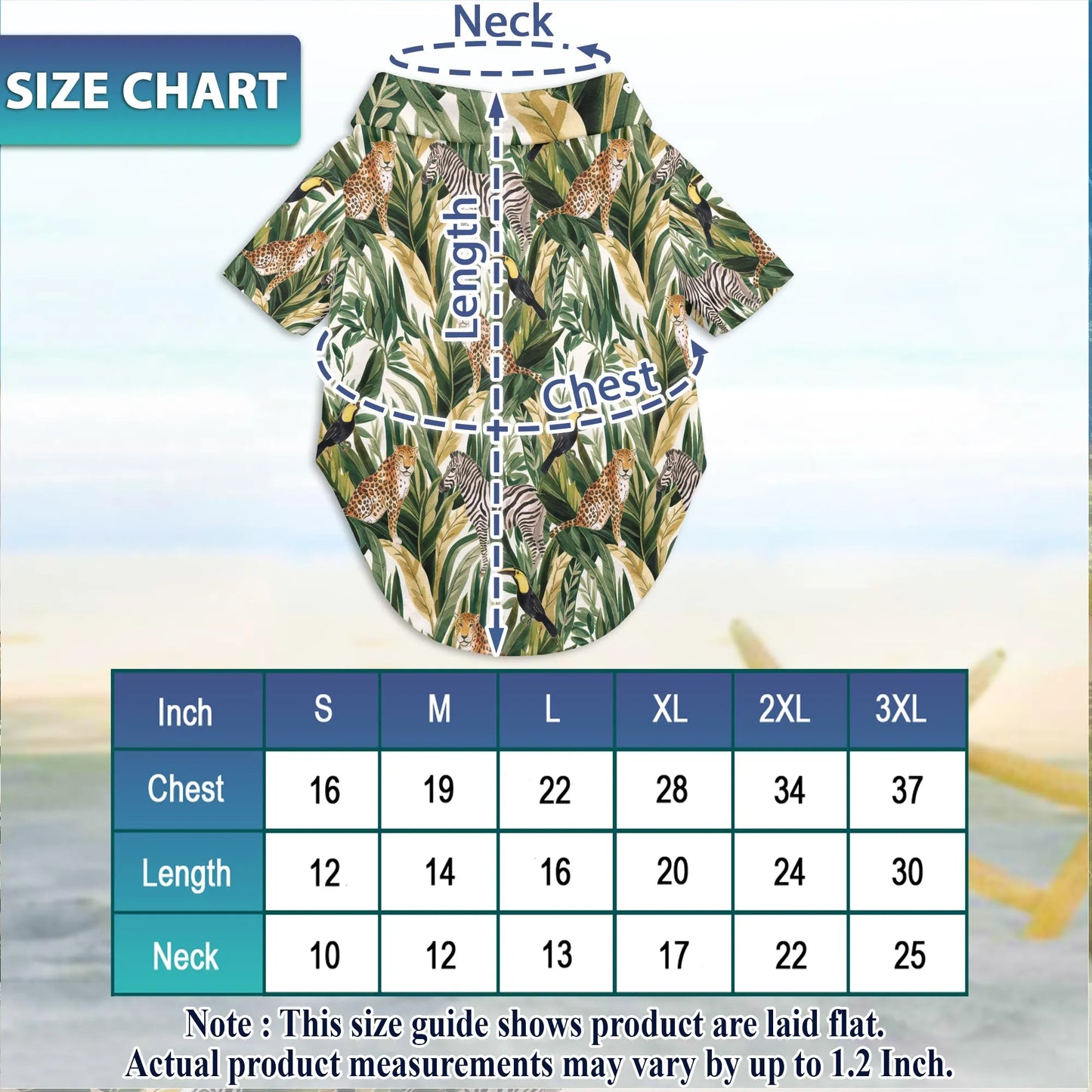 Matching Dog and Owner Hawaiian Shirts – Tropical Summer Wild Animals and Plants Beach Outfit
