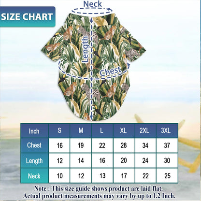 Matching Dog and Owner Hawaiian Shirts – Tropical Summer Wild Animals and Plants Beach Outfit
