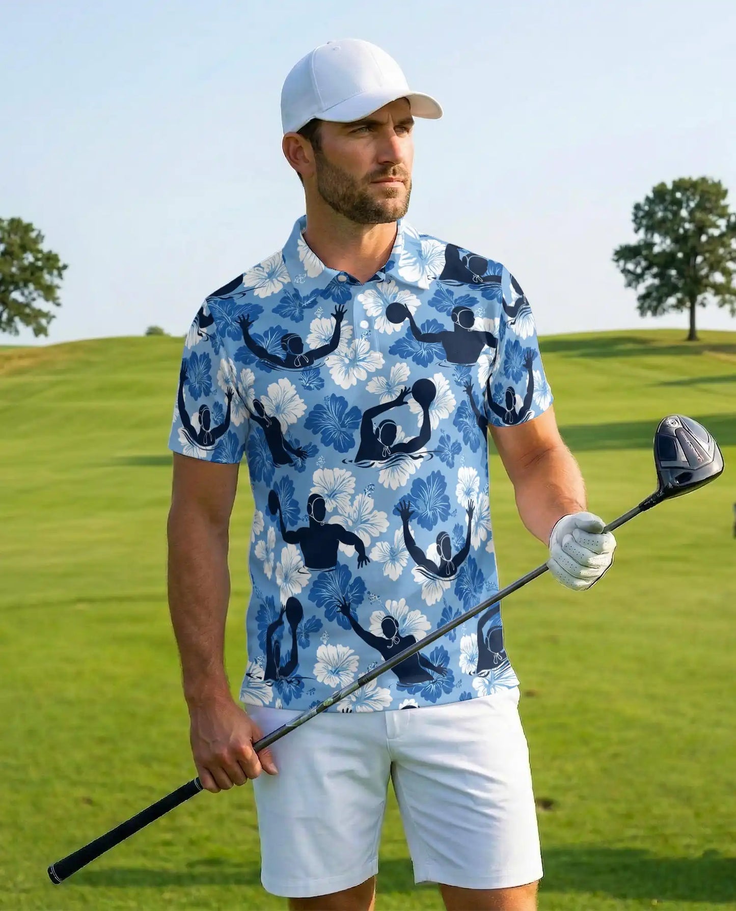 Tropical Water Polo Polo Shirt - Hawaiian Sports Summer Style | Netecom