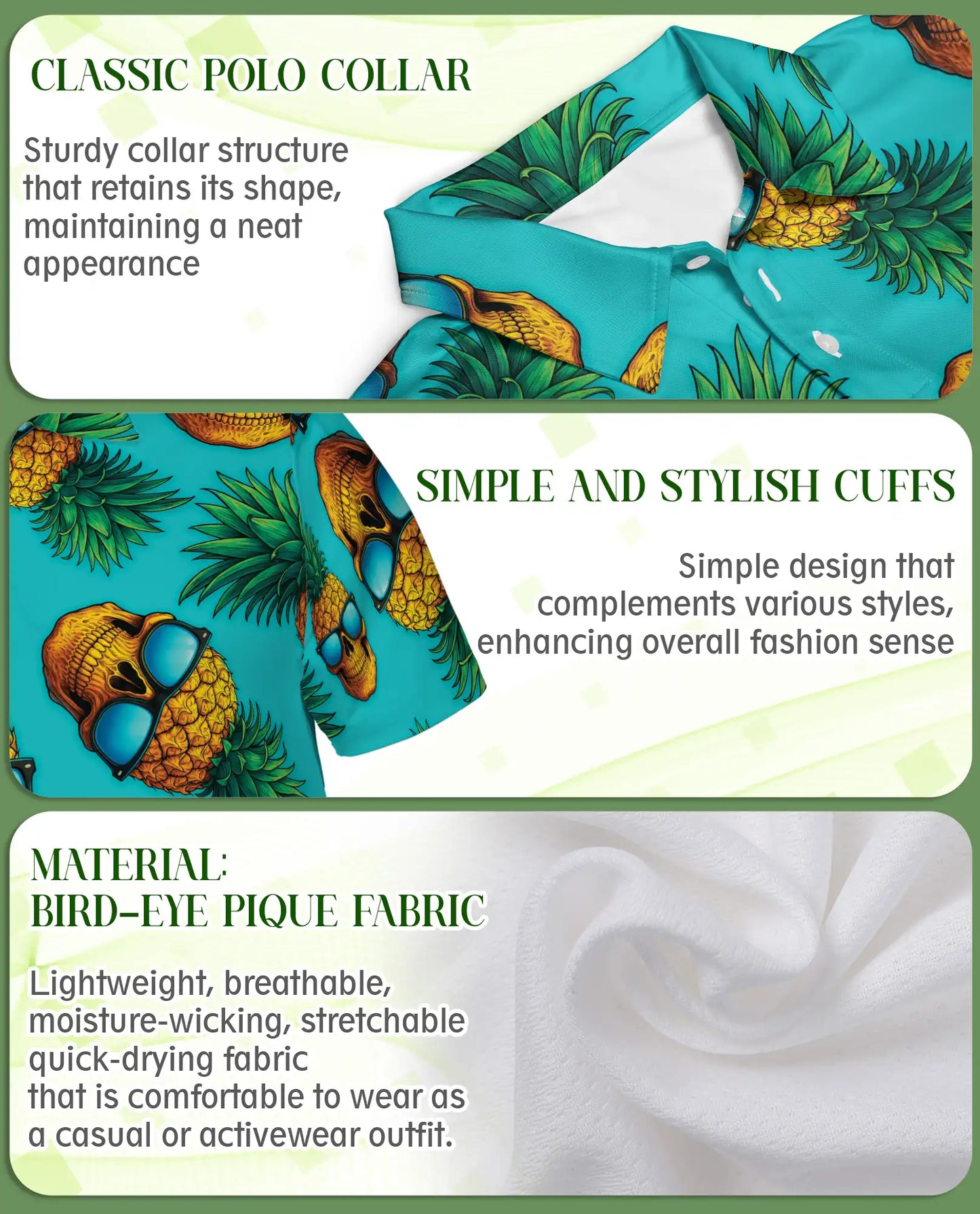 Skull Pineapple Polo Shirt – Tropical Island Print | Netecom