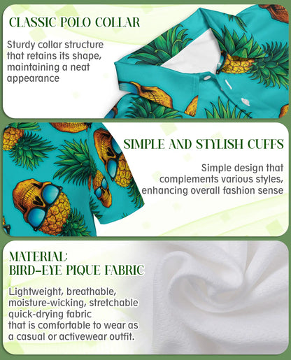 Skull Pineapple Polo Shirt – Tropical Island Print | Netecom