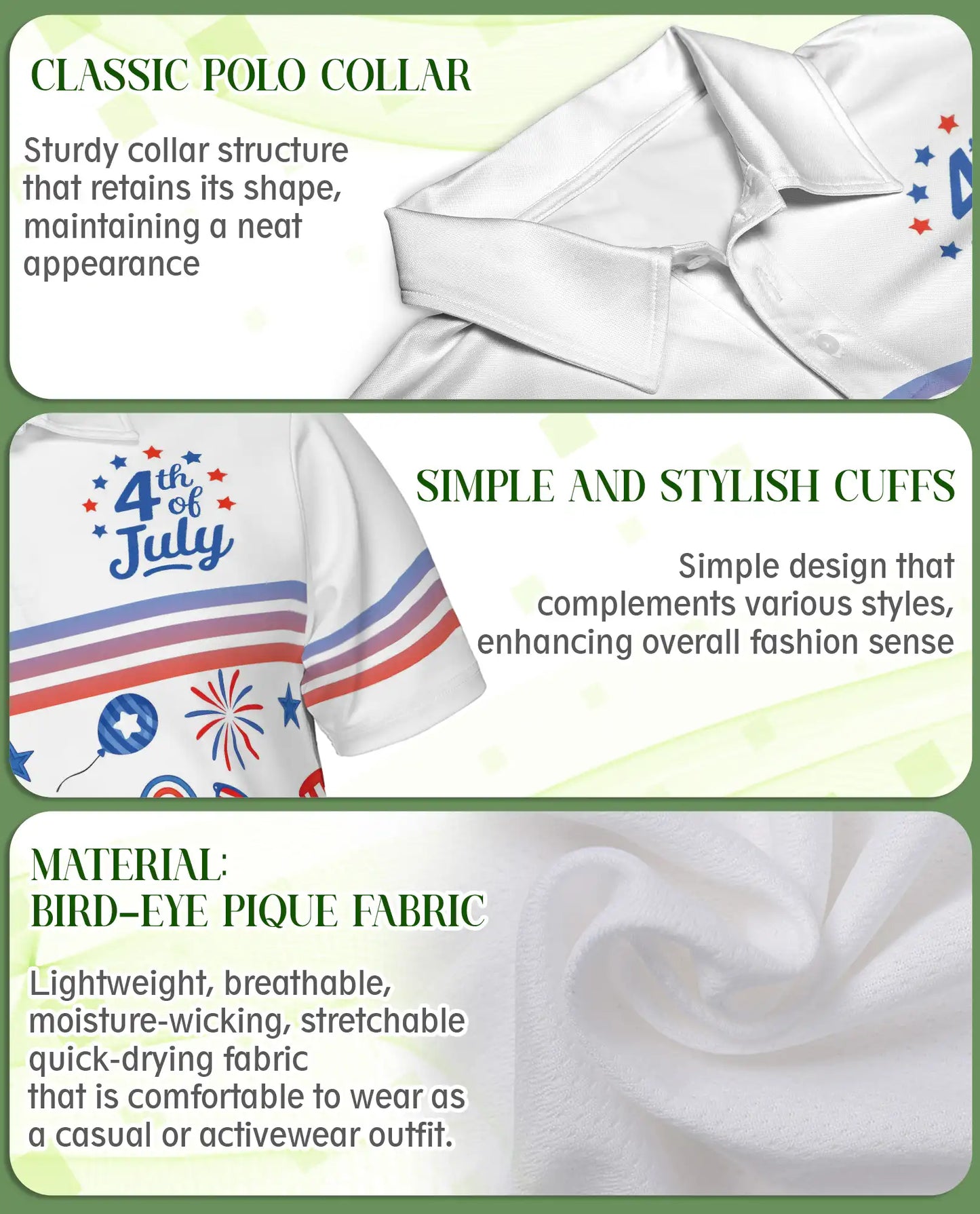 4th Of July Patriotic Celebration Polo Shirt for Men | Netecom