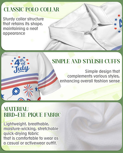 4th Of July Patriotic Celebration Polo Shirt for Men | Netecom