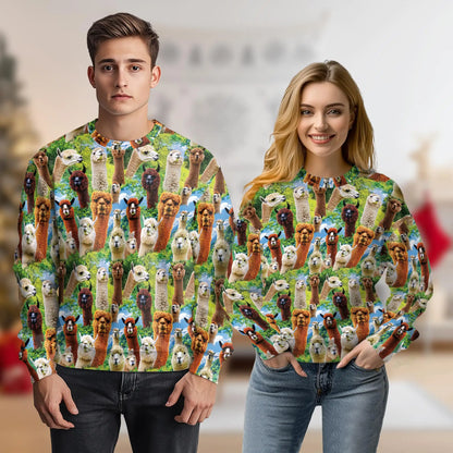 Alpaca Sweatshirt, 3D All Over Print Stay Cool Alpaca Crewneck Pullover for Men Women, Funny Alpaca Lover Gift - Netecom