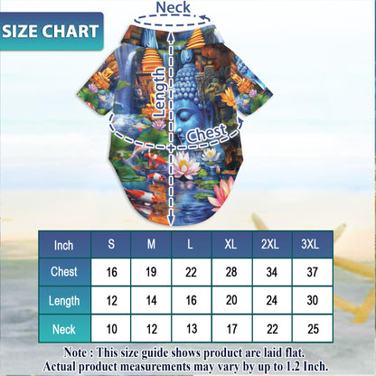 Netecom Matching Buddha Hawaiian Shirt for Dog and Owner, What You Think You Become Aloha Summer Shirt, Zen Print Button Down Outfit for Pet and Human, Beach Vacation Casual Wear