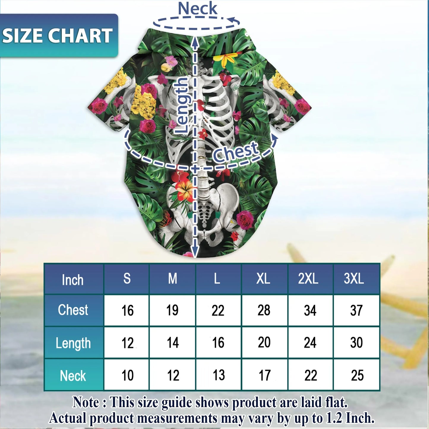 Matching Dog and Owner Skeleton Hawaiian Shirts – Spooky Floral Tropical Beach Outfit