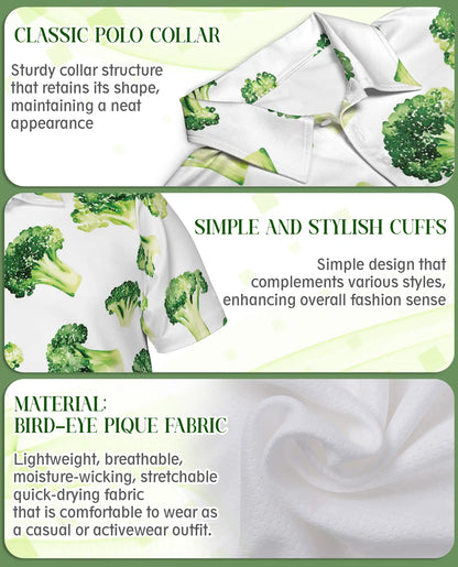 Broccoli Print Polo Shirt | Netecom