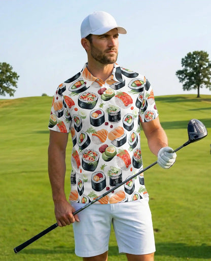 Sushi Roll Polo Shirt for Men – Japanese Food Style | Netecom