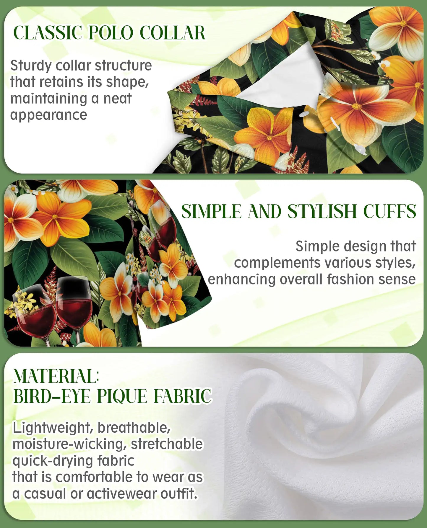 Tropical Wine Floral 3D Polo Shirt for Men – Elegant Hawaiian Party Style | Netecom