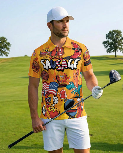 Funny Sausage Polo Shirt for Men – Cute Food Lover Style | Netecom