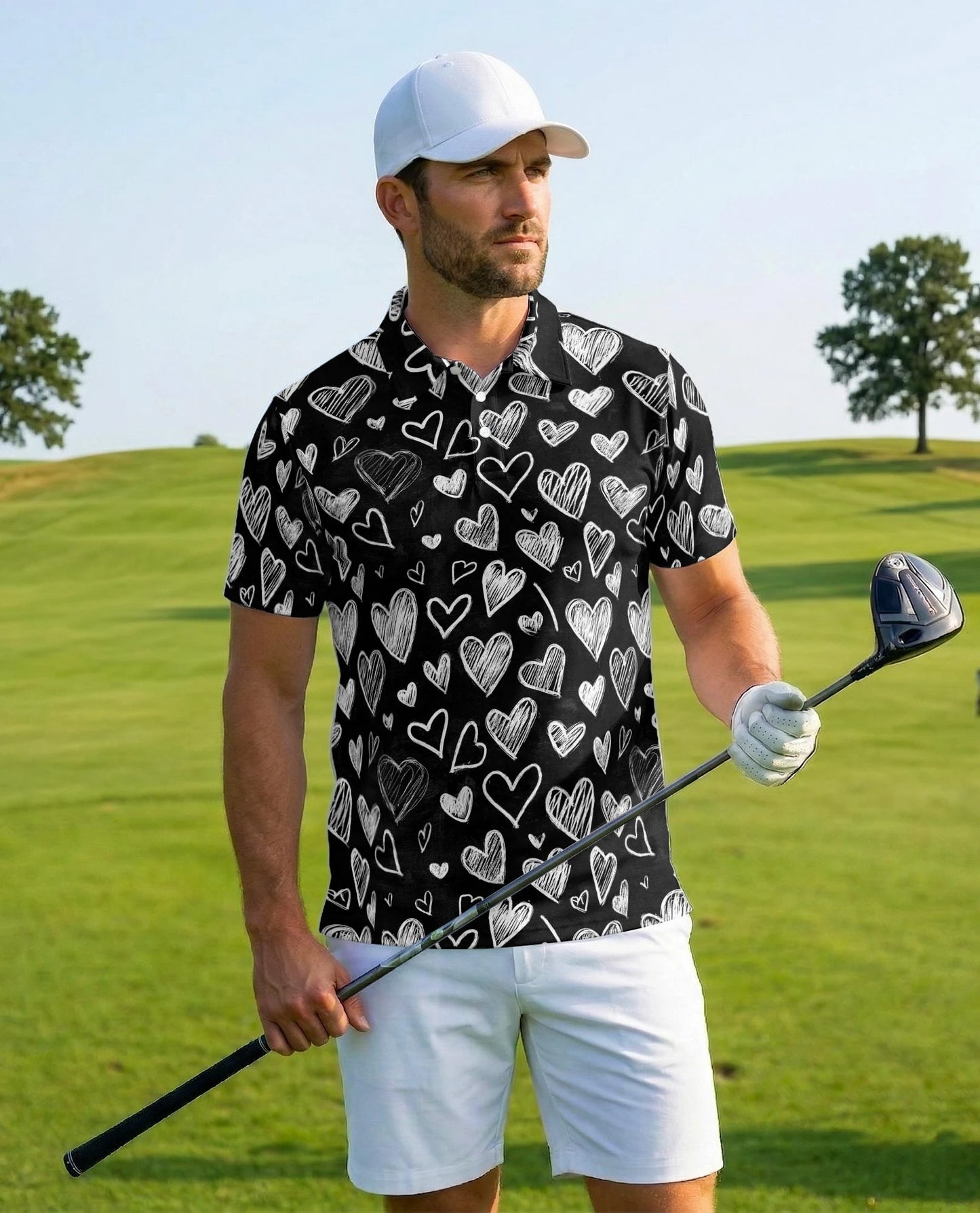 Love Heart Polo Shirt for Men – Romantic Valentine Style | Netecom