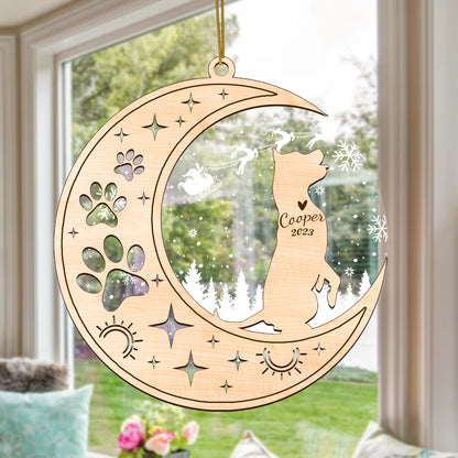 Netecom American Staffordshire Terrier Dog Memorial Suncatcher Personalized Dog Christmas Ornament, Bereavement Gifts for Loss of Pet, Dog Death Sympathy Gifts Pet Loss Sun Catchers, Dog Grief Gift