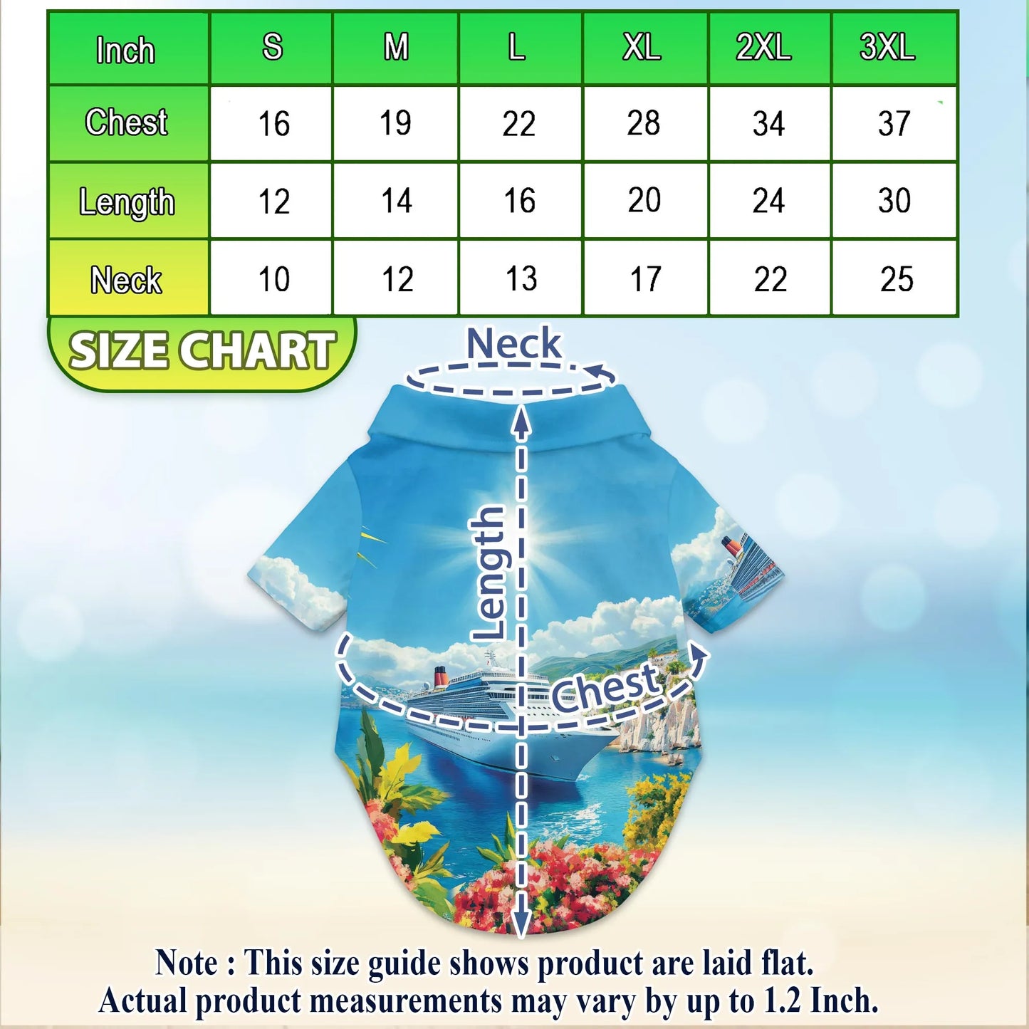 US Cruise Ship Travel Scene Hawaii Dog and Owner Matching Button Shirts