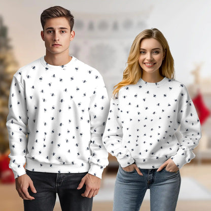 Housefly Pattern Sweatshirt, 3D All Over Print Insect Crewneck Pullover for Men Women, Fly Lover Gift - Netecom