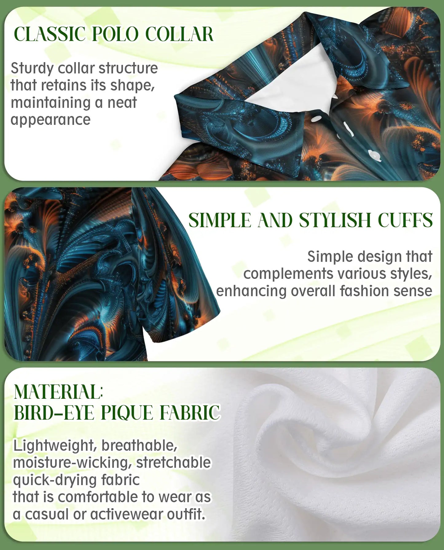 Abstract Fractal Art Polo Shirt for Men | Netecom