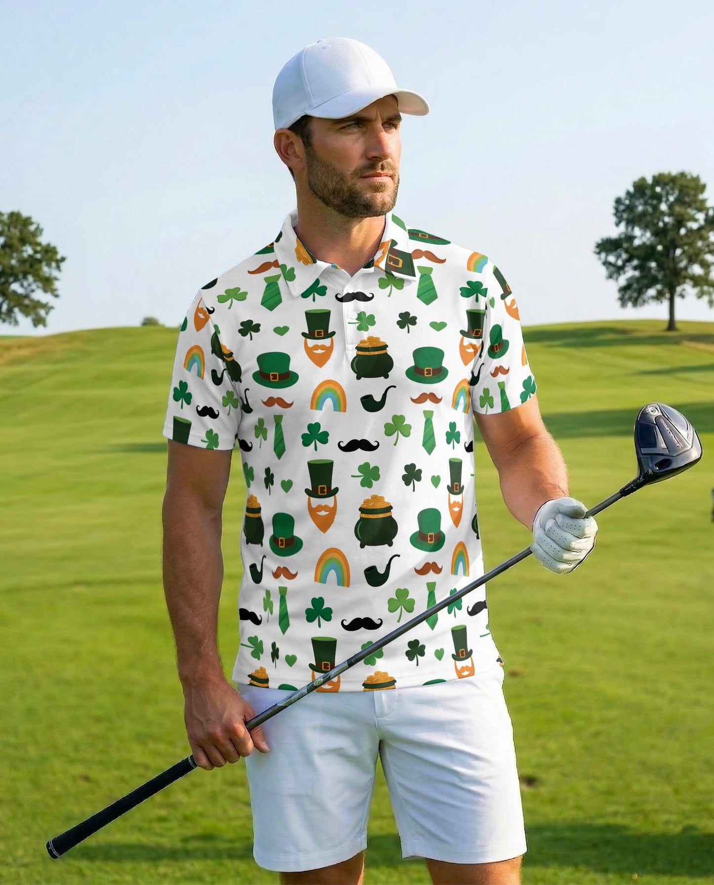 St. Patrick's Day Pattern Polo Shirt for Men – Irish Festival Style | Netecom