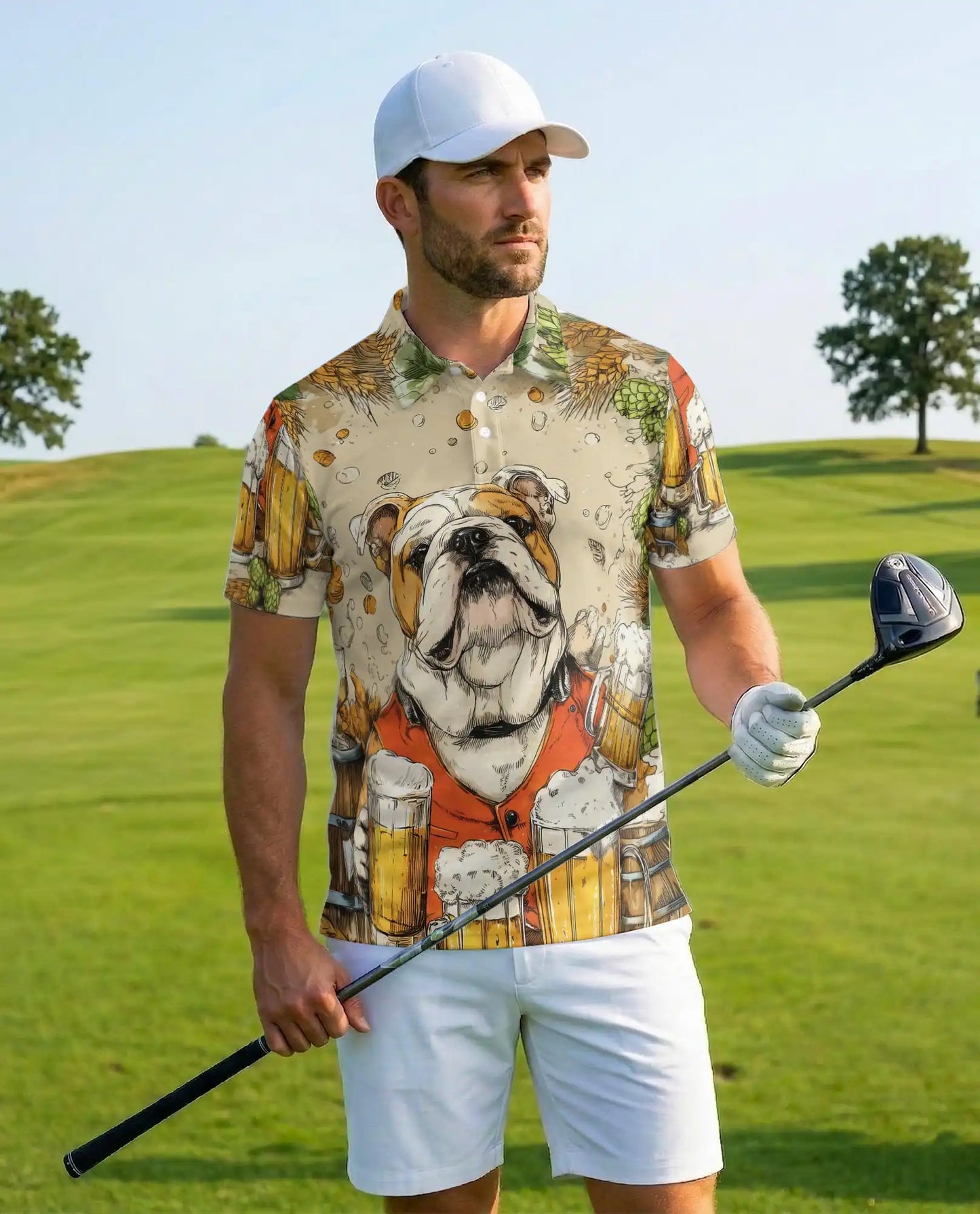 Bulldog Beer Polo Shirt for Men – Funny Party Style | Netecom