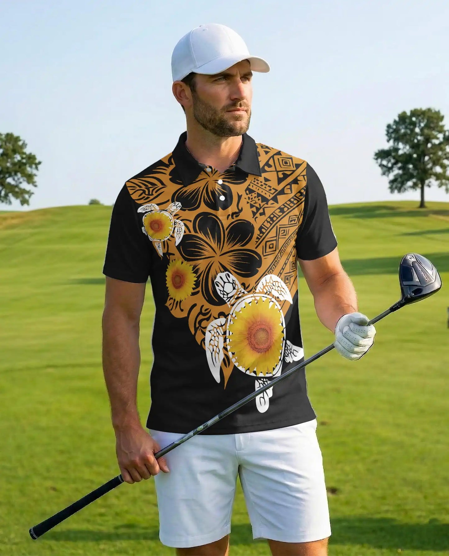 Polynesian Turtle Sunflower Polo | Netecom