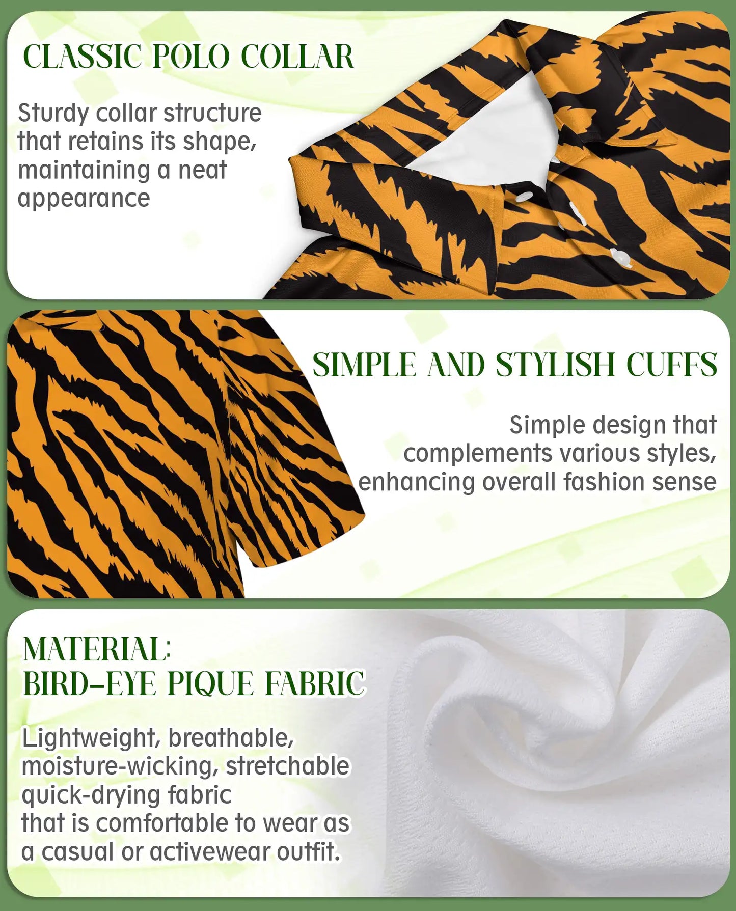 Tiger Stripe Polo Shirt – Wild Animal Print | Netecom
