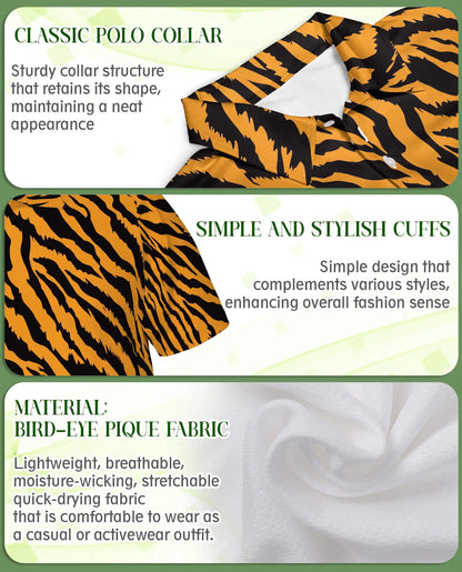 Tiger Stripe Polo Shirt – Wild Animal Print | Netecom