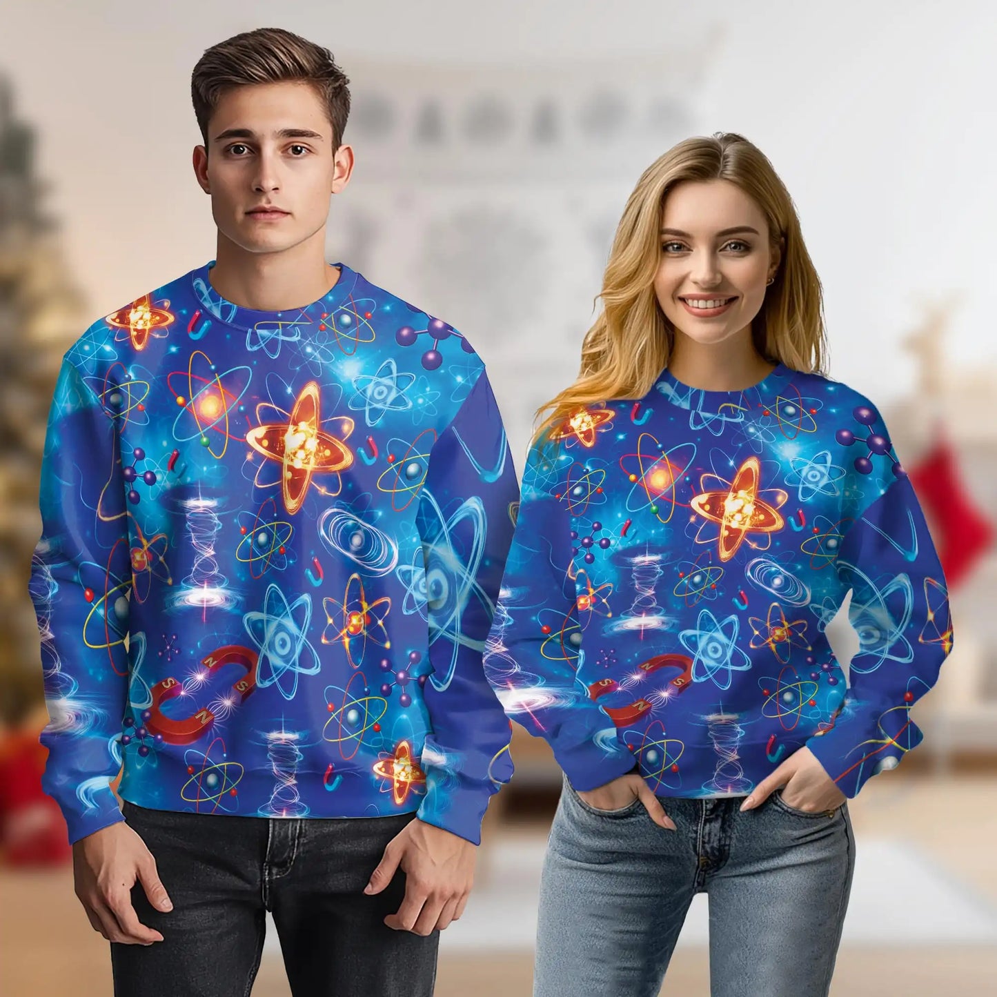 Physics Amazing Awesome Sweatshirt, 3D All Over Print Science Formula Crewneck Pullover for Men Women, Physics Lover Gift - Netecom