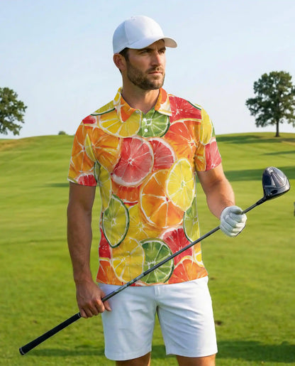 Citrus Slice Polo Shirt for Men – Fresh Summer Style | Netecom