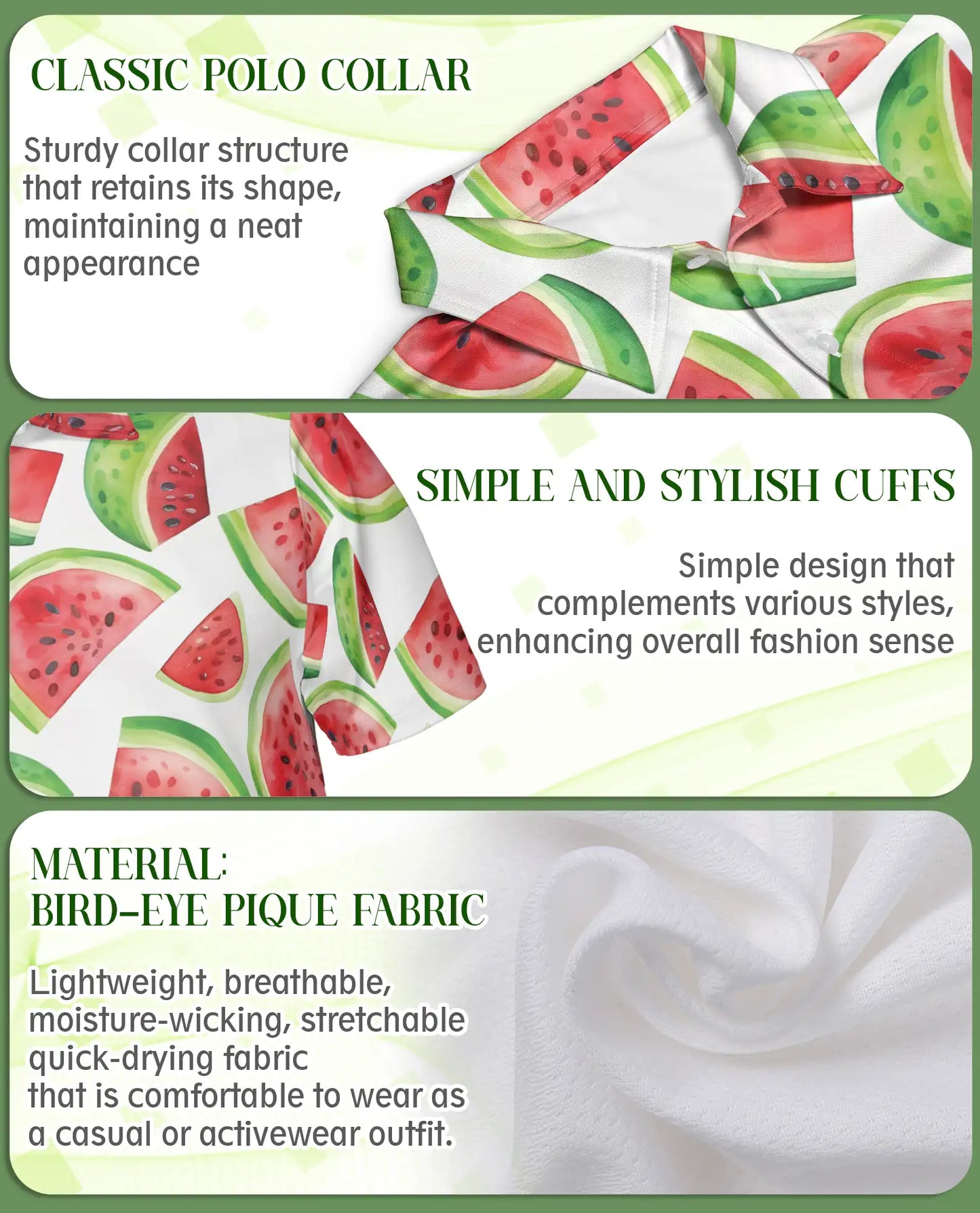Watermelon Print Polo Shirt – Fresh Summer Style | Netecom