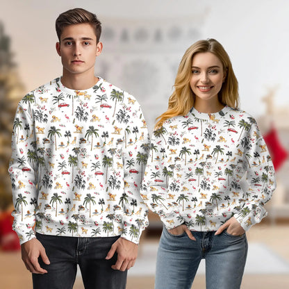 Golden Retriever Sweatshirt, 3D All Over Print Beach Dog Crewneck Pullover for Men Women, Golden Retriever Lover Gift - Netecom