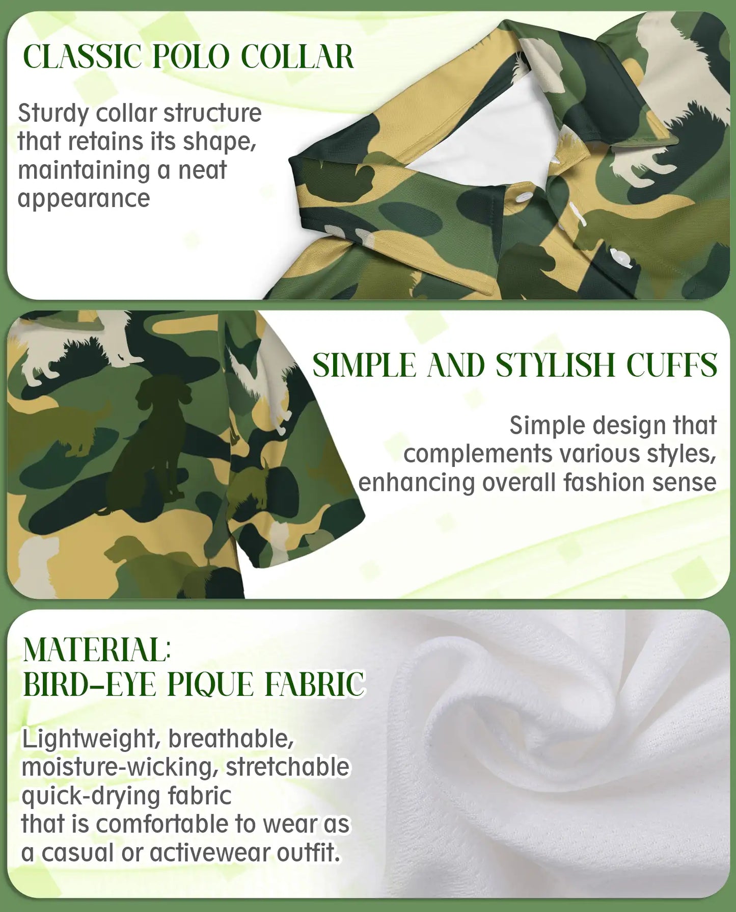 English Setter Dog 3D Polo Shirt – Funny Animal Camo Style | Netecom