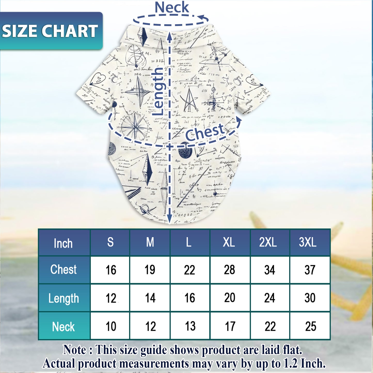 Netecom Matching Math Teacher Aloha Hawaiian Shirt for Dog and Owner, B&W Pattern Summer Shirt, Coordinated Button Down Wear for Pet and Human, Casual School Season Outfit