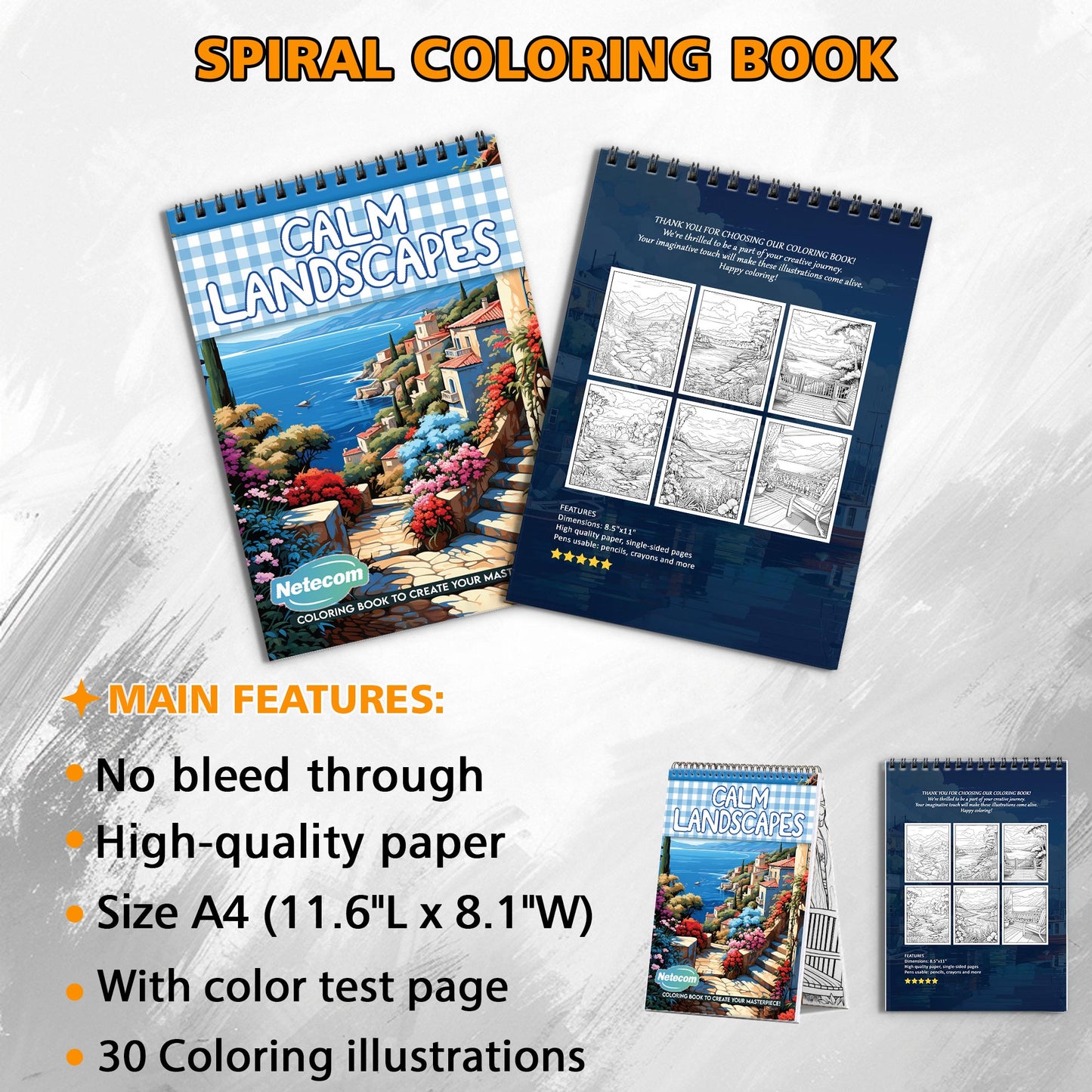 Calm Landscapes Spiral Bound Coloring Book, Peaceful Landscapes for Serene and Relaxing Moments, Ideal for Those Seeking Tranquil and Soothing Art