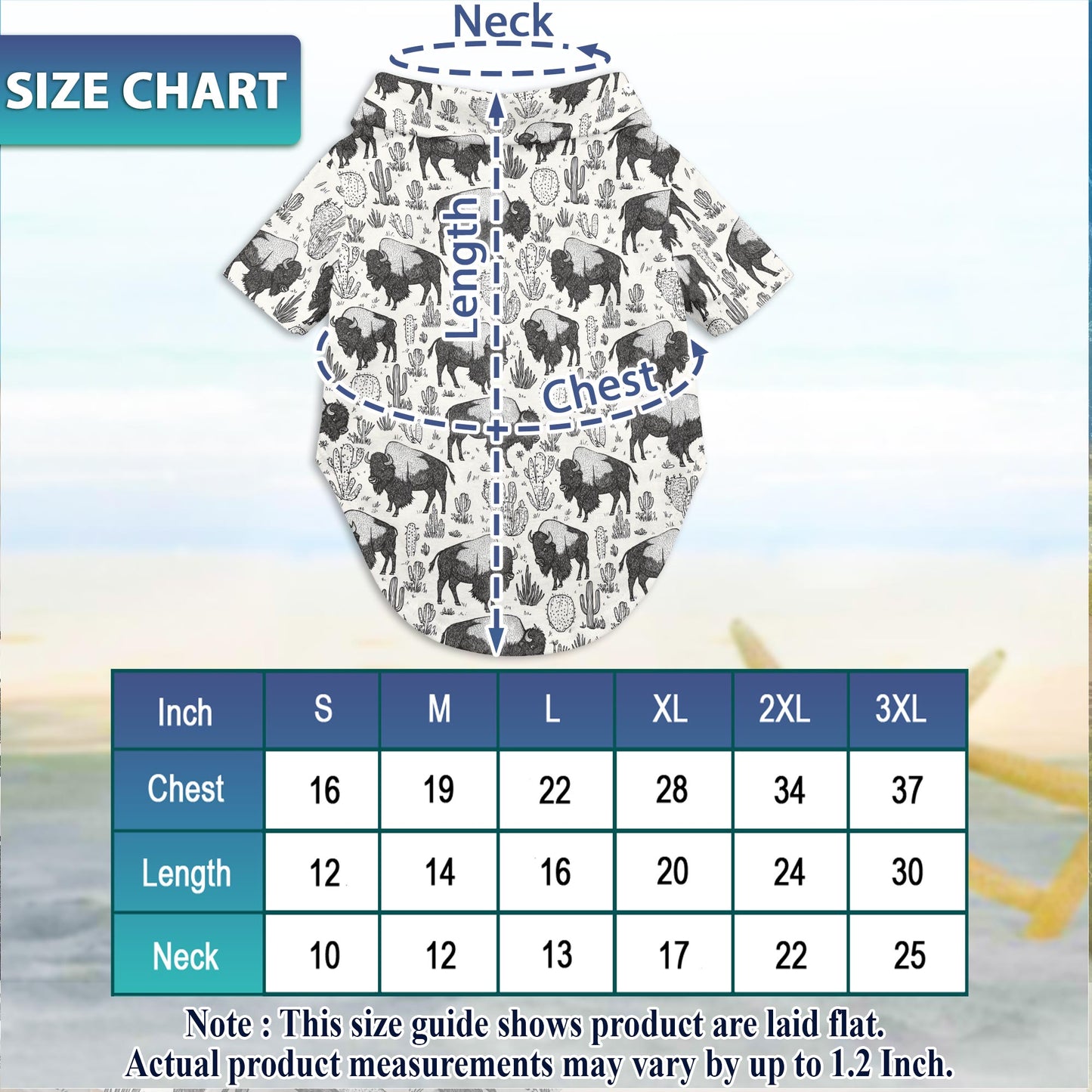 Netecom Matching Bison Theme Hawaiian Shirt for Pet and Owner, Aloha Summer Shirt, Bison Animal Print Outfit for Dog and Human, Casual Summer Beach Wear