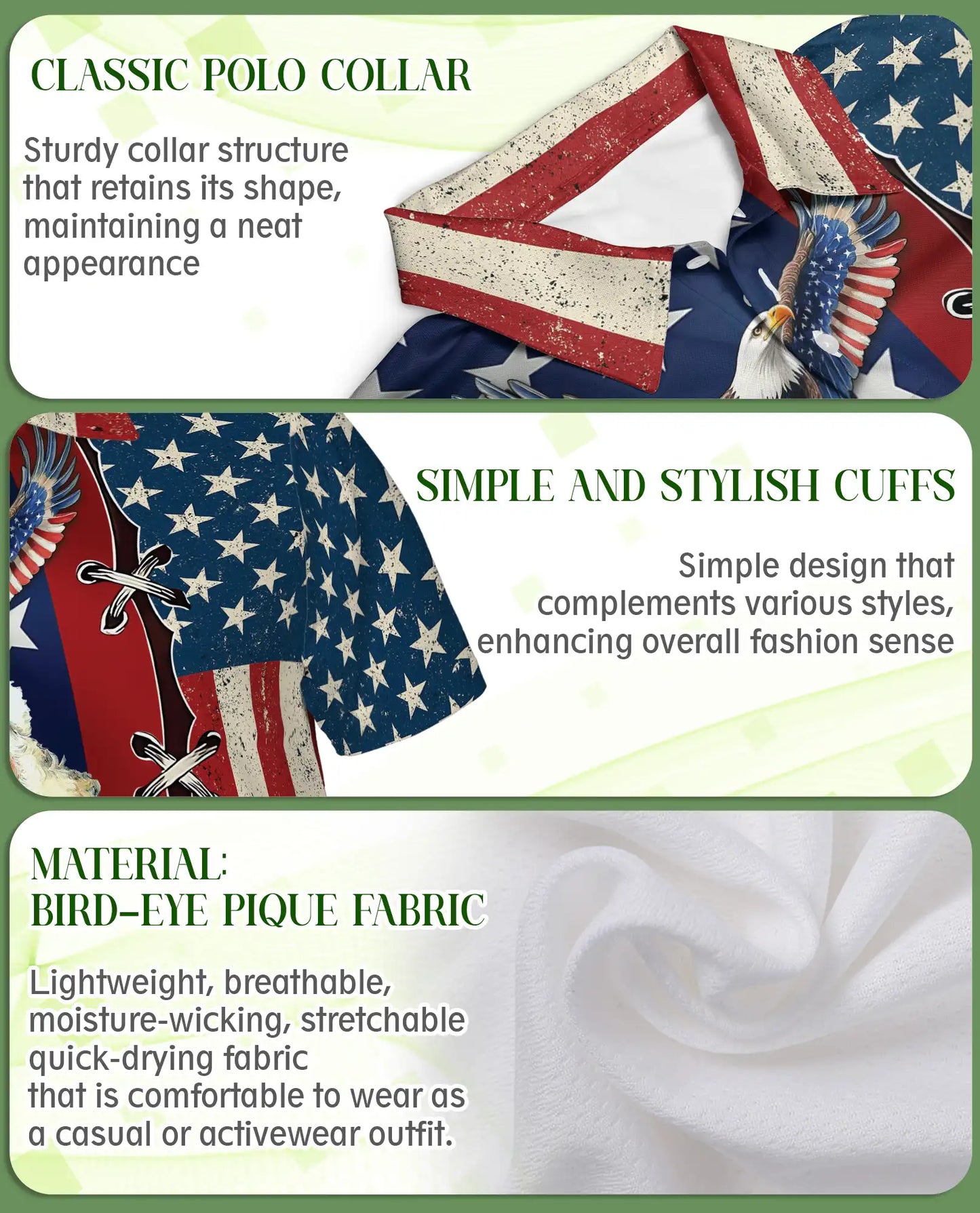 Patriotic Santa Hawaiian Polo Shirt | Netecom
