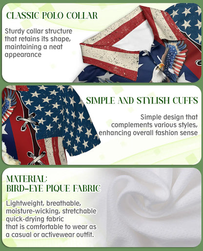 Patriotic Santa Hawaiian Polo Shirt | Netecom