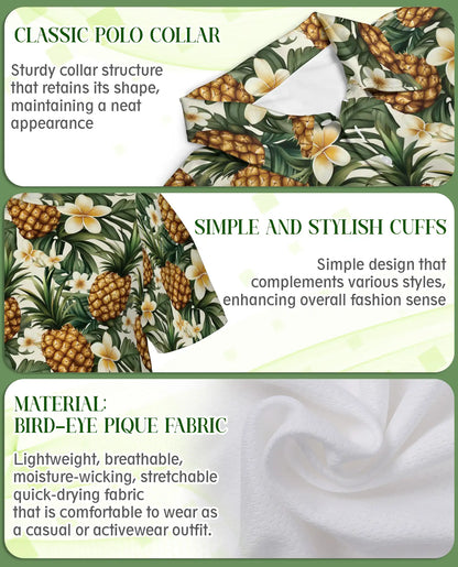 Pineapple Floral Polo Shirt – Tropical Summer Style | Netecom