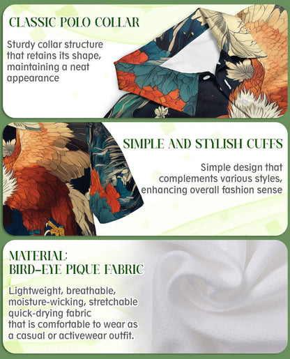 Eagle Tiger 3D Polo Shirt for Men – Fierce Wildlife Predator Style | Netecom
