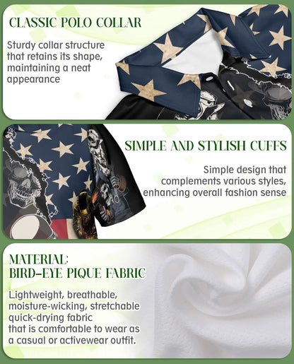 American Skull Welding Polo Shirt – Patriotic Style | Netecom