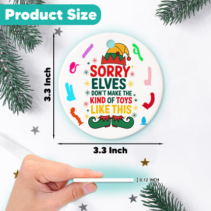 Netecom Funny and Naughty Gag Gift for Adults Christmas Ornament, Ugly Ceramic Ornament for Xmas Tree Hanging Decorations Gift, Home Decor, Holiday Party Present