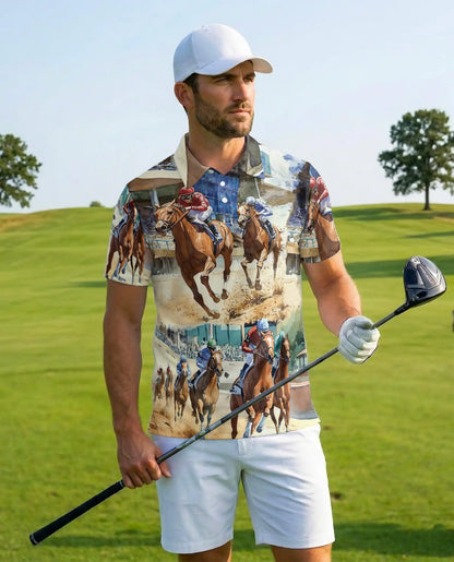 Horse Racing Polo Shirt Print | Netecom