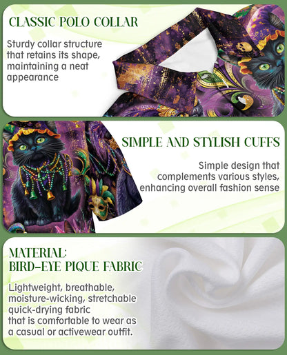 Mardi Gras Black Cat Polo Shirt | Netecom