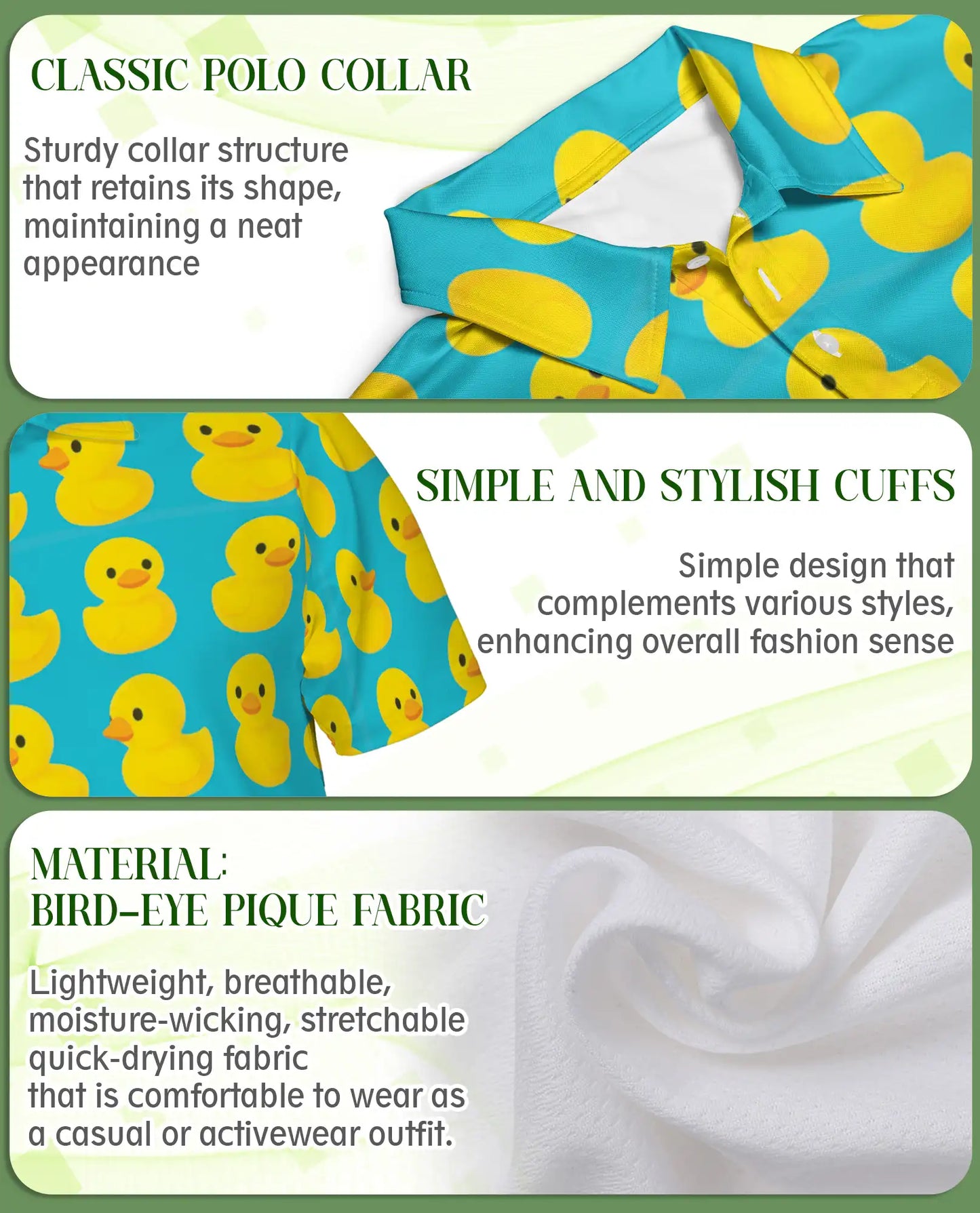 Rubber Duck Polo Shirt – Cute Yellow Duck Pattern | Netecom