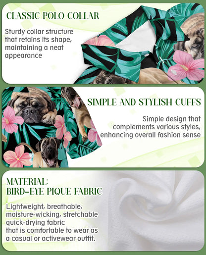 Pug Tropical Floral Polo Shirt | Netecom