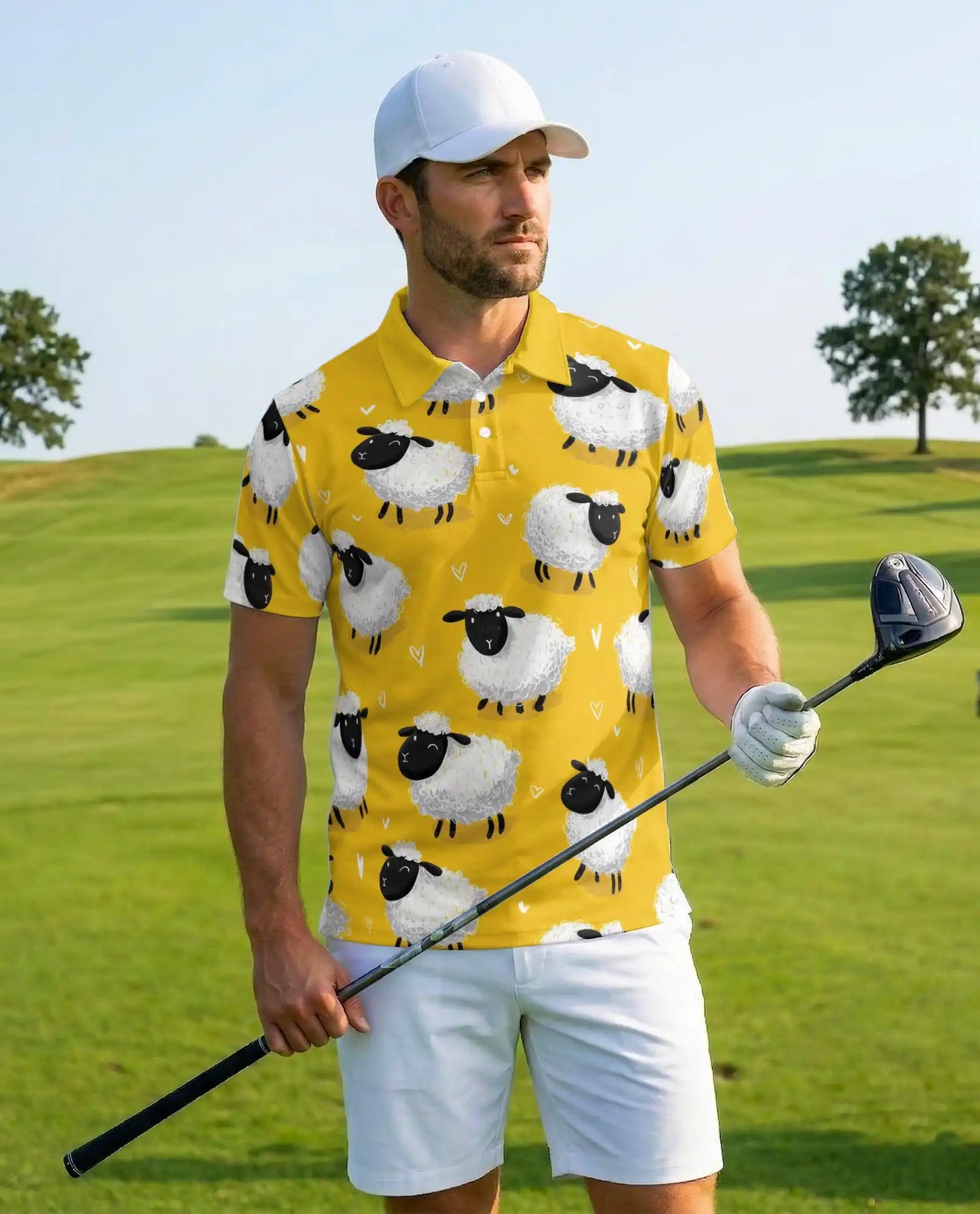 Cute Sheep Polo Shirt for Men – Farm Animal Style | Netecom