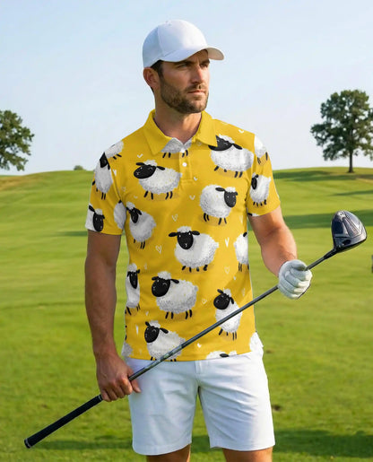 Cute Sheep Polo Shirt for Men – Farm Animal Style | Netecom