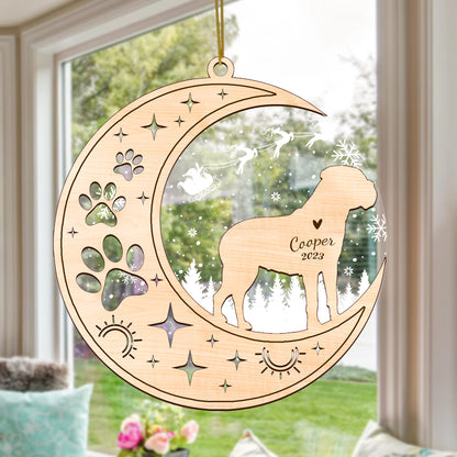 Netecom Bullmastiff Dog Memorial Suncatcher, Personalized Bullmastiff Christmas Ornament with Date Name Bereavement Gifts for Loss of Pet, Dog Death Sympathy Gifts for Pet Loss Sun Catchers